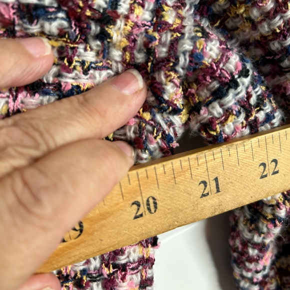 Talbots Colorful Tweed Cardigan with Black Trim - Picture 8 of 10